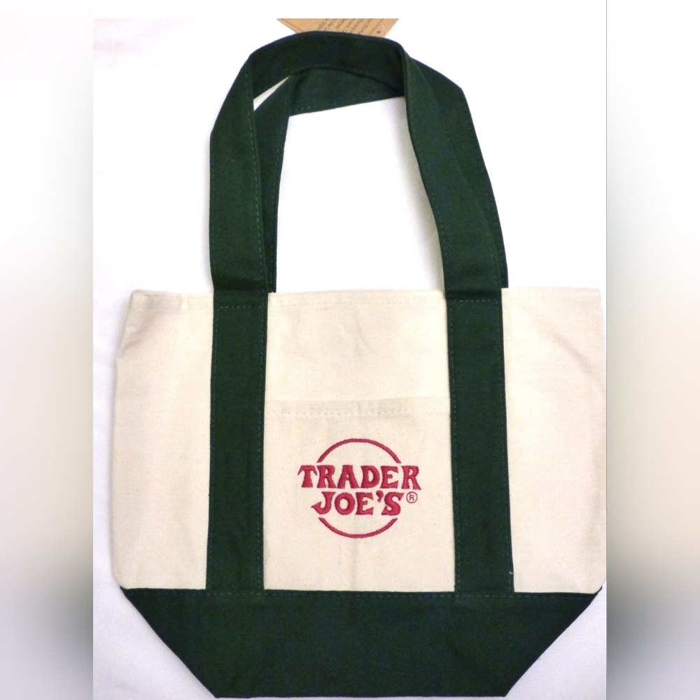 Trader Joe's - Mini Canvas Tote Bag - Green - Holiday 2025 - Limited Edition